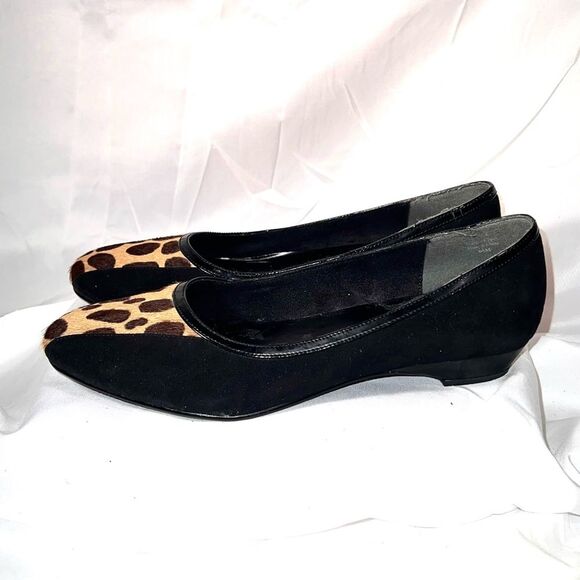 J Renee suede flats animal print insert patent leather accent size 6.5 - Picture 7 of 9